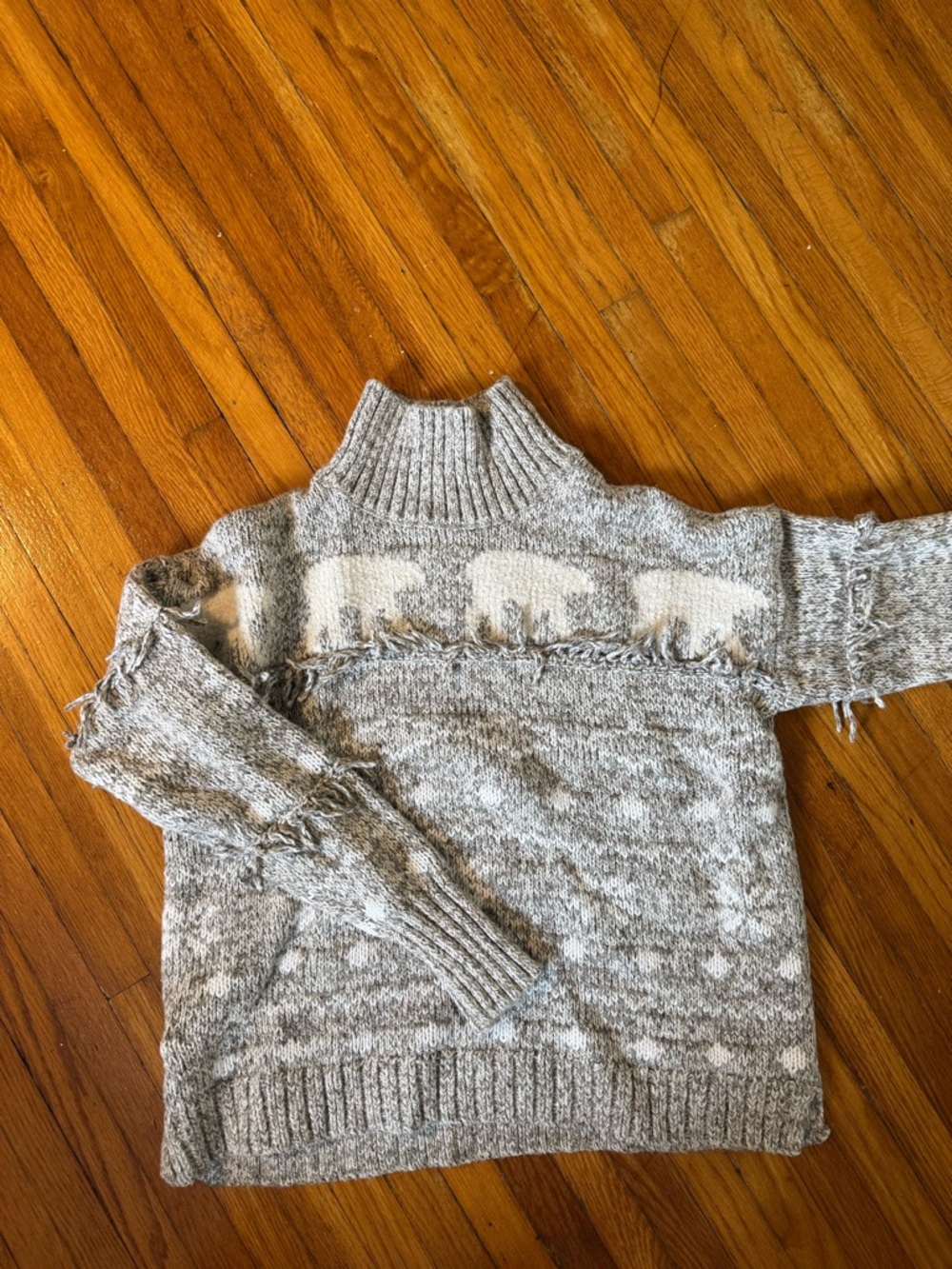 LOFT Marled Gray Knit Turtleneck Sweater - Picture 2 of 6